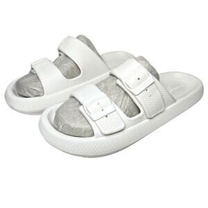 Beach Slides by J/Slides White Eva SoCool Slides Size 9M NIB